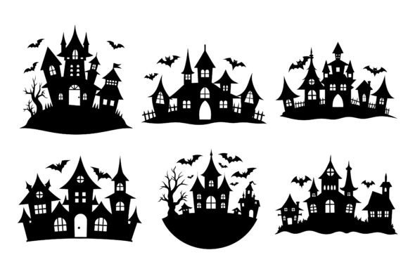 Haunted House Vector Illustrations for Crafts & Graphics