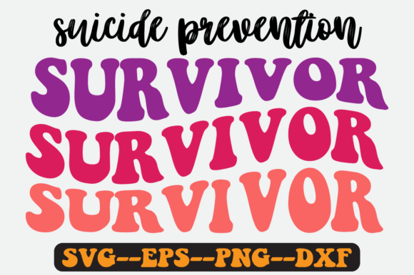 Suicide Prevention Survivor Retro SVG Graphics for Crafts